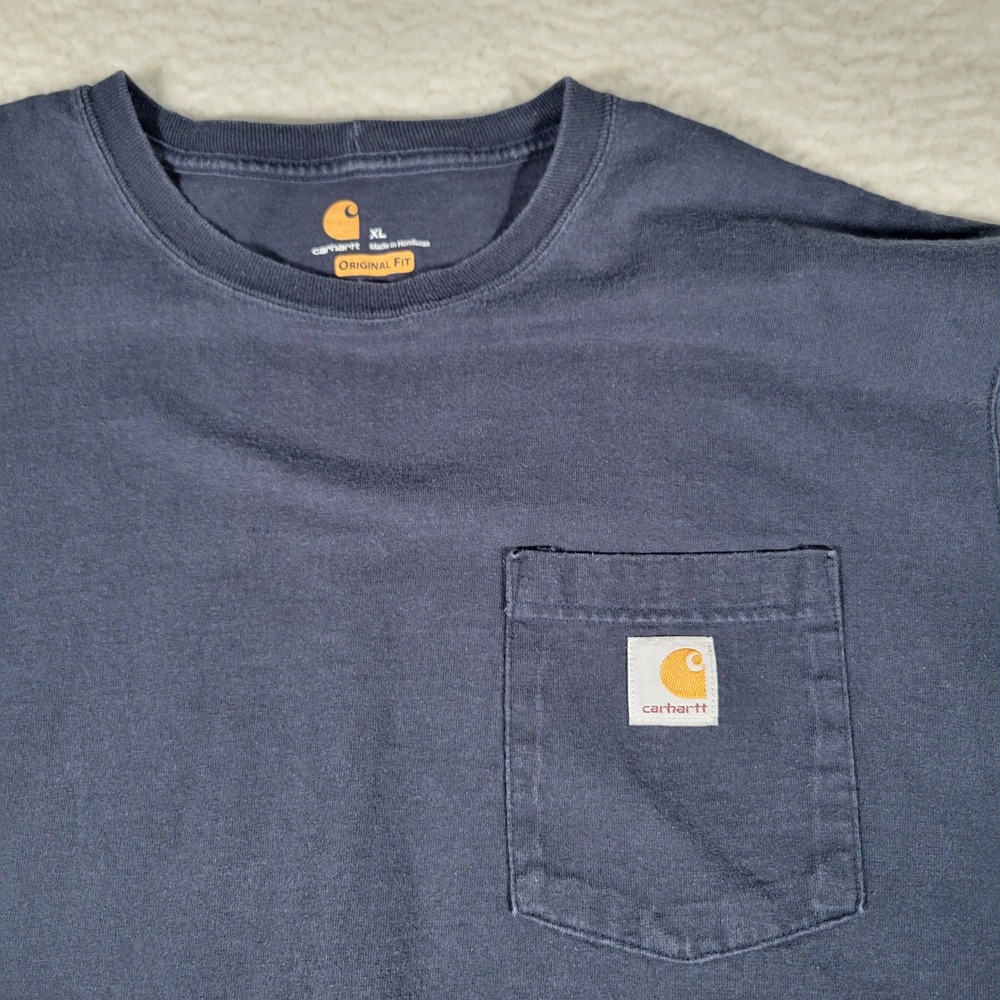 Carhartt K87 Pocket T-Shirt Mens XL Navy Blue Original Fit Heavyweight Cotton‎